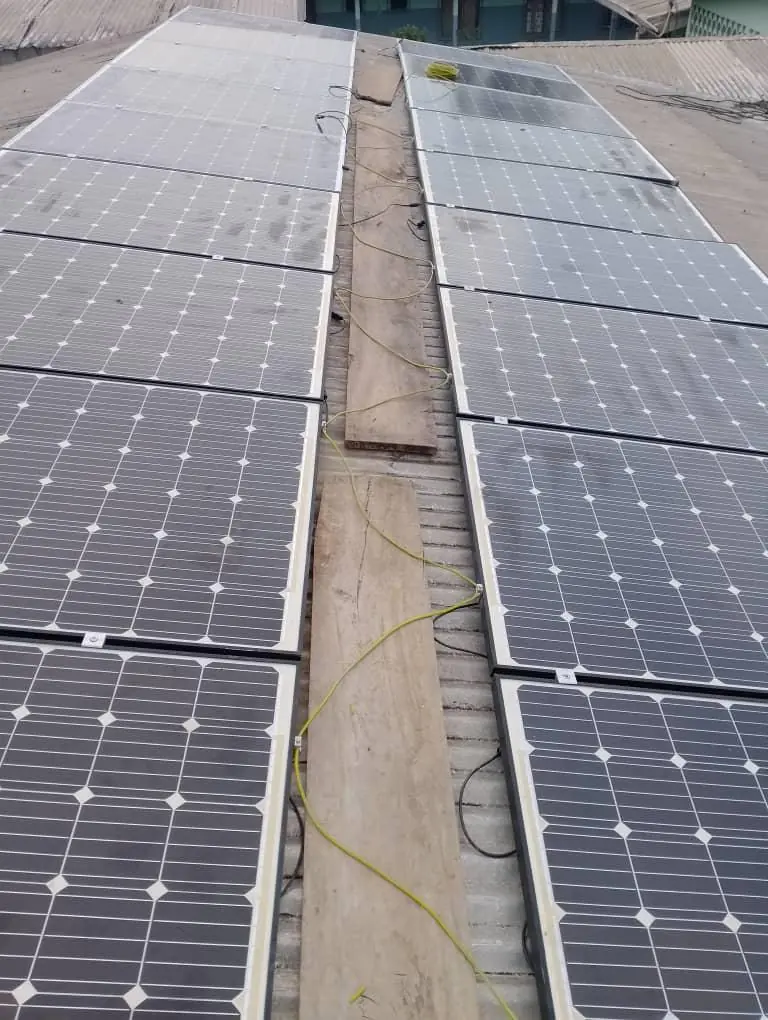 Solar panel installation at the hospital