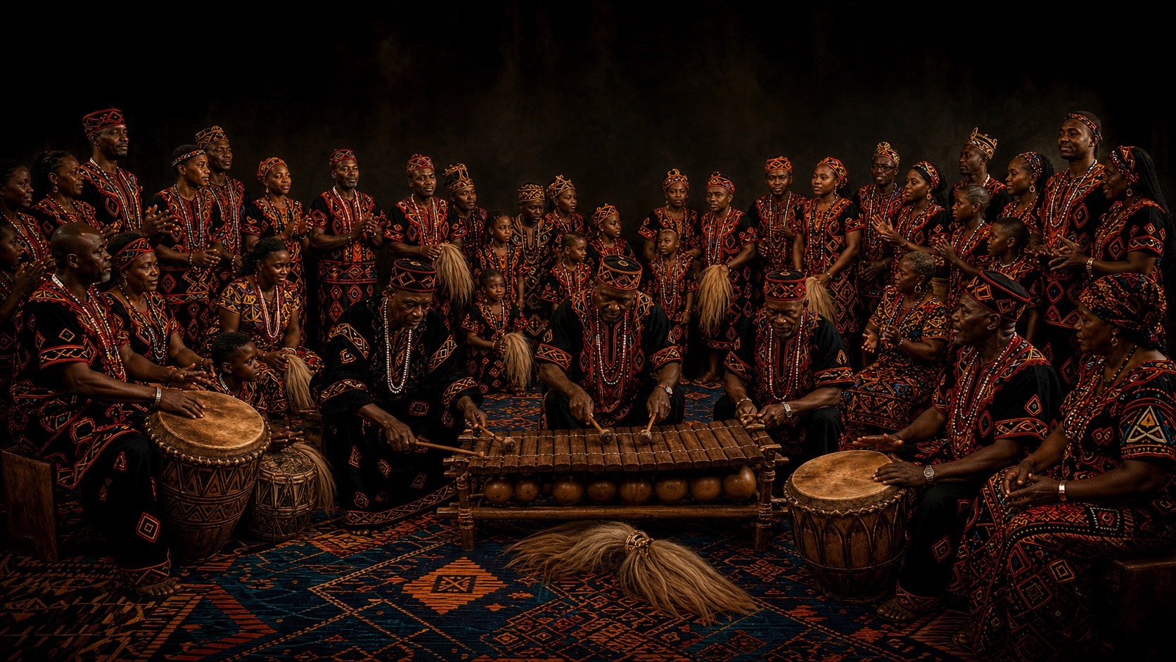 Bali Nyonga members in ceremonial regalia
