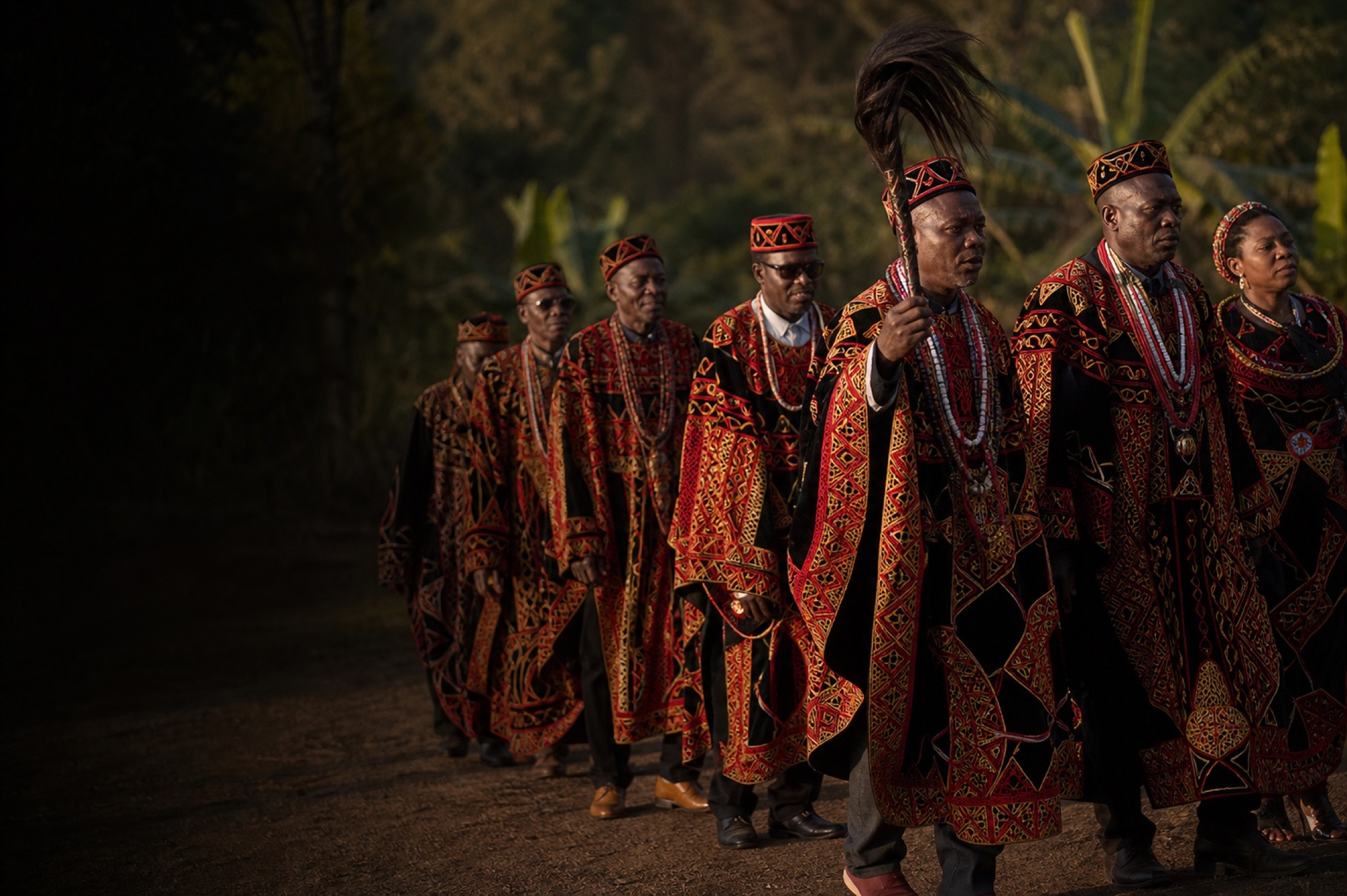 Elders in procession, Bali Nyonga