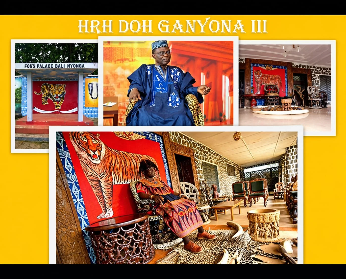 Tribute to HRH Doh Ganyonga III with photos of the Fon's Palace, Bali Nyonga